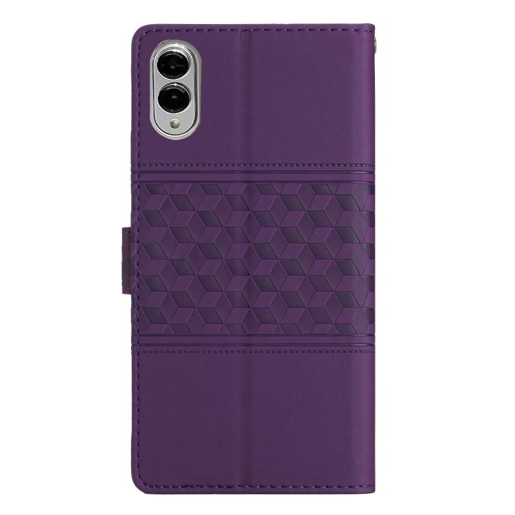 For Samsung Galaxy S25 Edge 5G Diamond Embossed Skin Feel Leather Phone Case