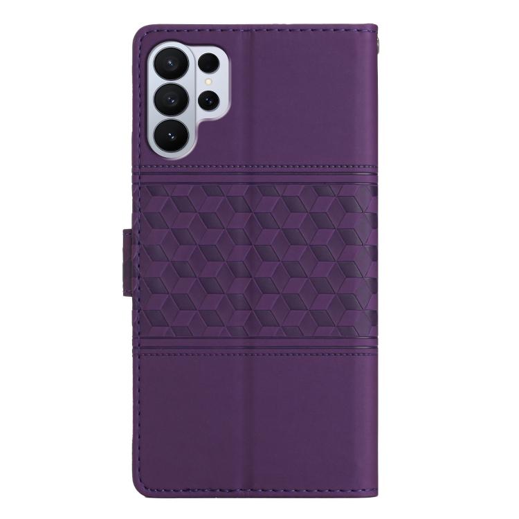 For Samsung Galaxy S26 Ultra 5G Diamond Embossed Skin Feel Leather Phone Case