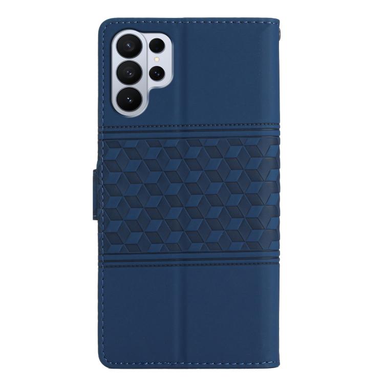For Samsung Galaxy S26 Ultra 5G Diamond Embossed Skin Feel Leather Phone Case