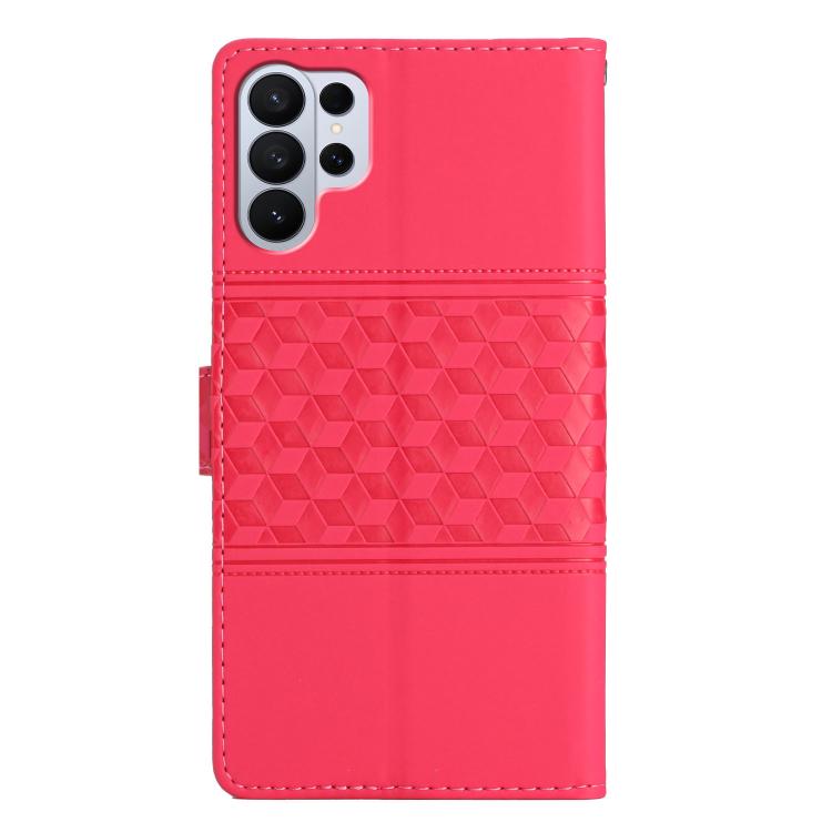 For Samsung Galaxy S26 Ultra 5G Diamond Embossed Skin Feel Leather Phone Case