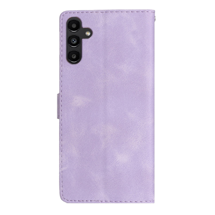 For Samsung Galaxy S25 5G Flower Butterfly Embossing Pattern Leather Phone Case
