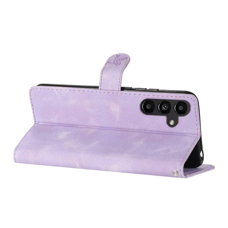 For Samsung Galaxy S25 5G Flower Butterfly Embossing Pattern Leather Phone Case