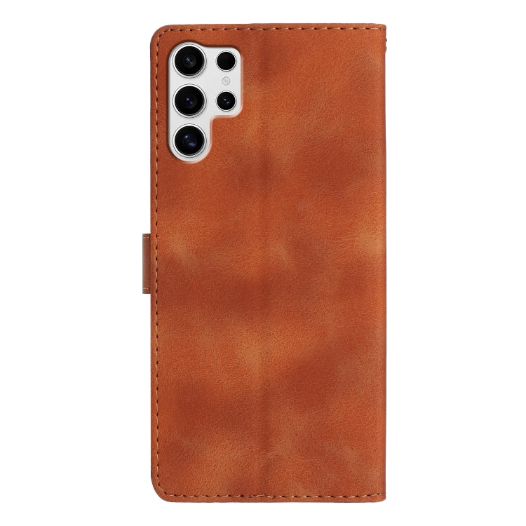 For Samsung Galaxy S25 Ultra 5G Flower Butterfly Embossing Pattern Leather Phone Case