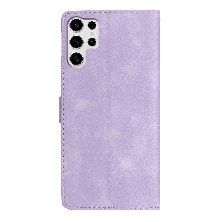 For Samsung Galaxy S25 Ultra 5G Flower Butterfly Embossing Pattern Leather Phone Case