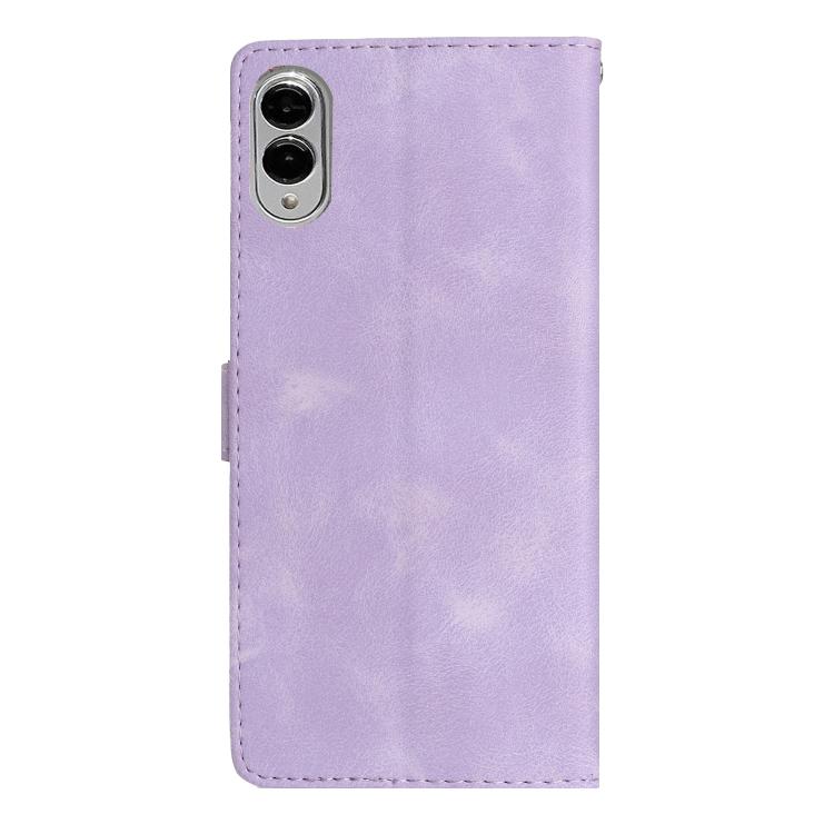 For Samsung Galaxy S25 Edge 5G Flower Butterfly Embossing Pattern Leather Phone Case