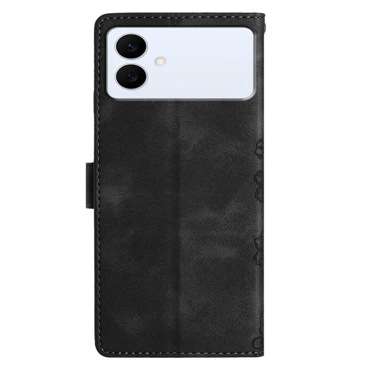 For Samsung Galaxy S26 Edge 5G Cherry Blossom Butterfly Skin Feel Embossed PU Phone Case