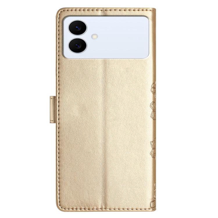 For Samsung Galaxy S26 Edge 5G Cherry Blossom Butterfly Skin Feel Embossed PU Phone Case