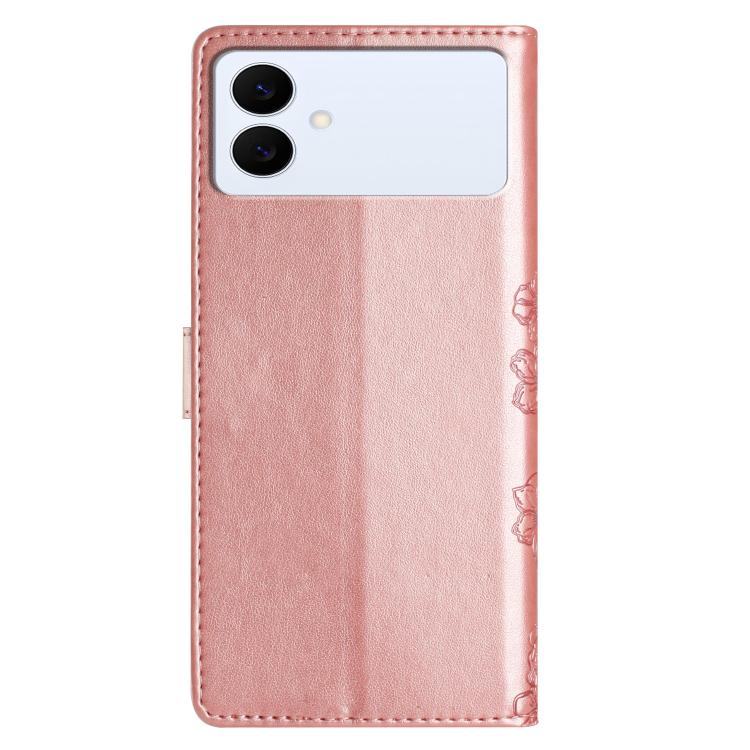 For Samsung Galaxy S26 Edge 5G Cherry Blossom Butterfly Skin Feel Embossed PU Phone Case