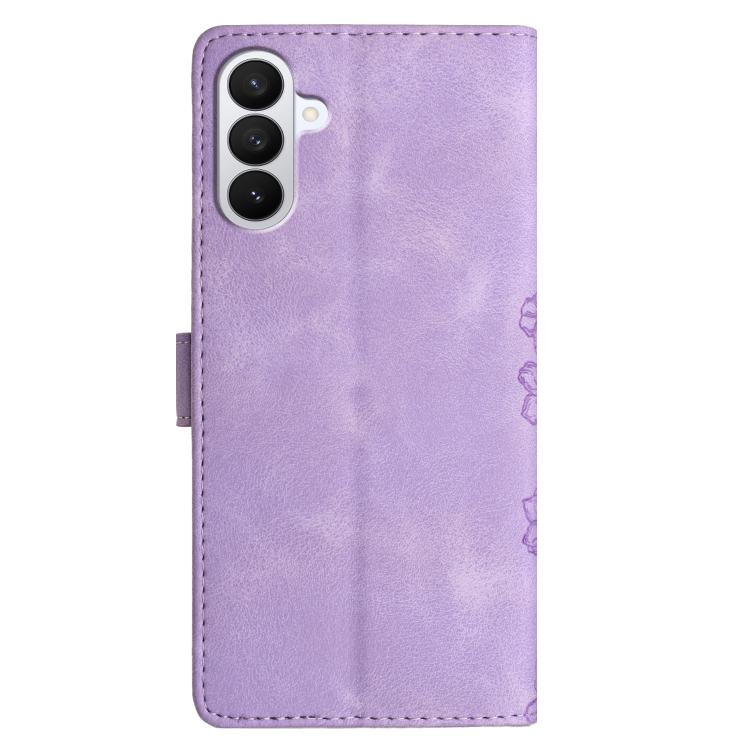 For Samsung Galaxy S26 5G Cherry Blossom Butterfly Skin Feel Embossed PU Phone Case