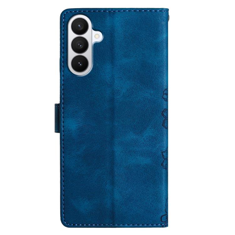 For Samsung Galaxy S26 5G Cherry Blossom Butterfly Skin Feel Embossed PU Phone Case