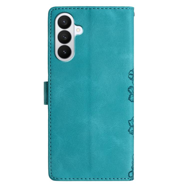 For Samsung Galaxy S26 5G Cherry Blossom Butterfly Skin Feel Embossed PU Phone Case