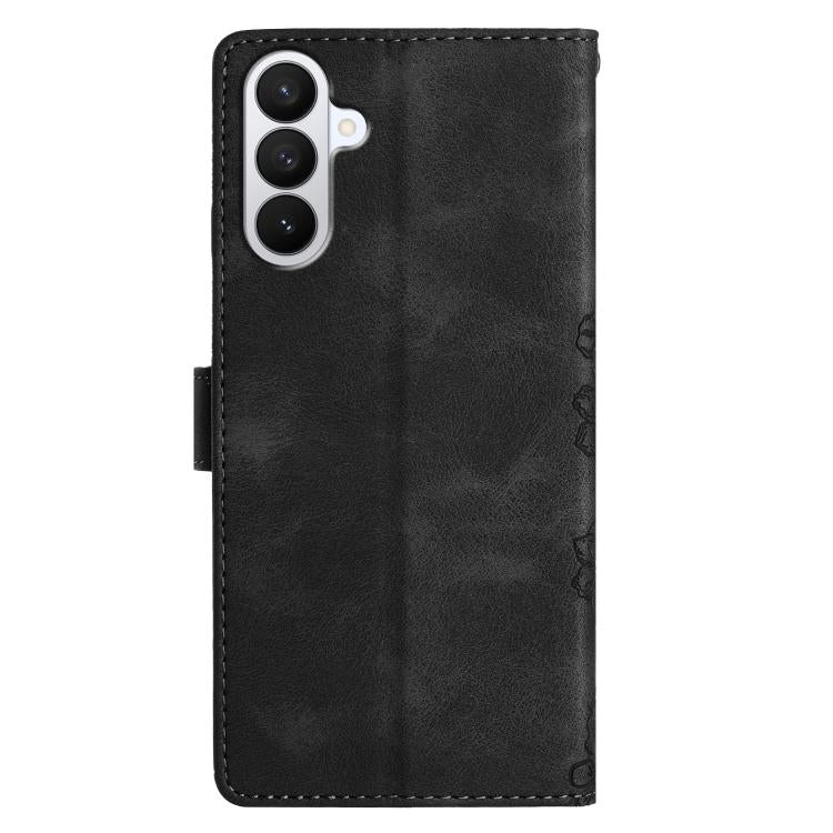 For Samsung Galaxy S26 5G Cherry Blossom Butterfly Skin Feel Embossed PU Phone Case