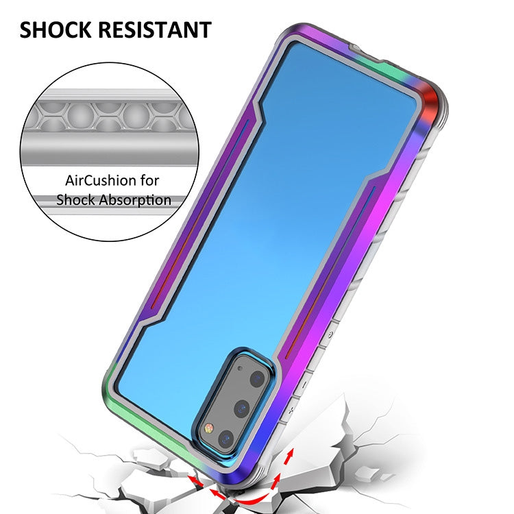 For Samsung Galaxy S20 Blade Metal Clear PC + TPU Shocproof Protective Case