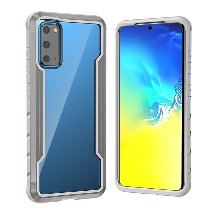 For Samsung Galaxy S20 Blade Metal Clear PC + TPU Shocproof Protective Case