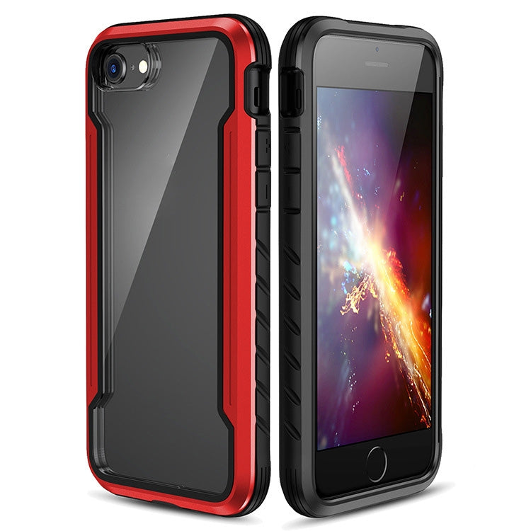 For iPhone SE 2022 / SE 2020 / 8 / 7 Blade Metal Clear PC + TPU Shocproof Protective Case