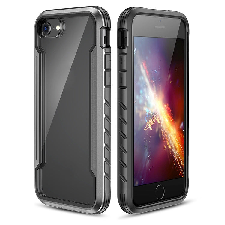 For iPhone SE 2022 / SE 2020 / 8 / 7 Blade Metal Clear PC + TPU Shocproof Protective Case