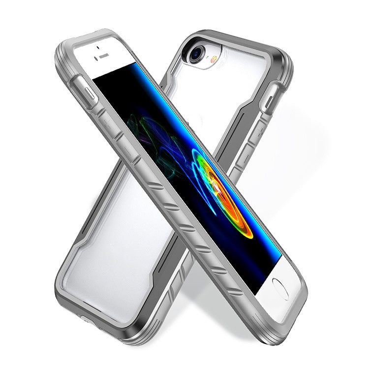For iPhone SE 2022 / SE 2020 / 8 / 7 Blade Metal Clear PC + TPU Shocproof Protective Case