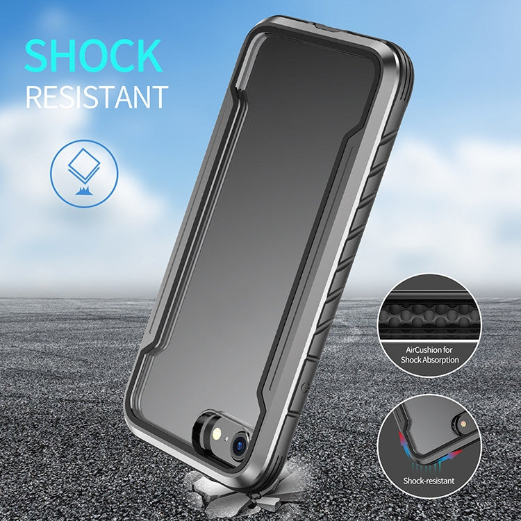 For iPhone SE 2022 / SE 2020 / 8 / 7 Blade Metal Clear PC + TPU Shocproof Protective Case