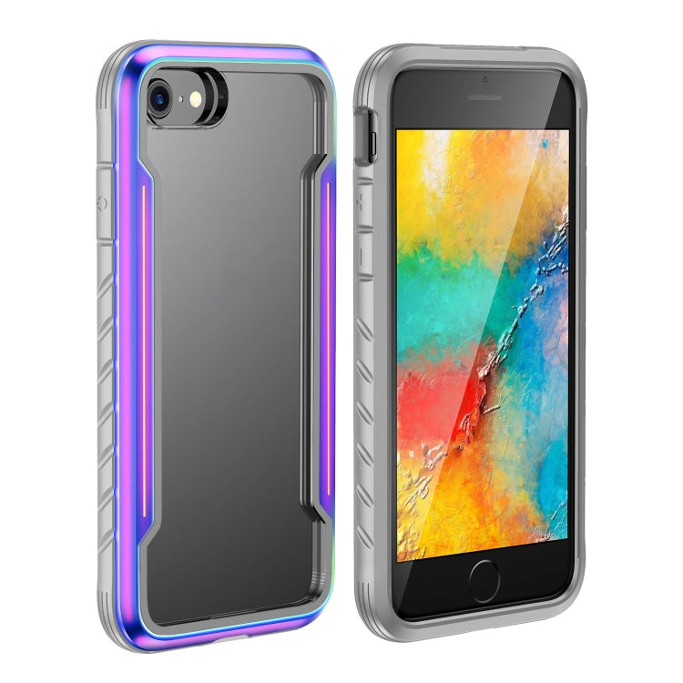 For iPhone SE 2022 / SE 2020 / 8 / 7 Blade Metal Clear PC + TPU Shocproof Protective Case