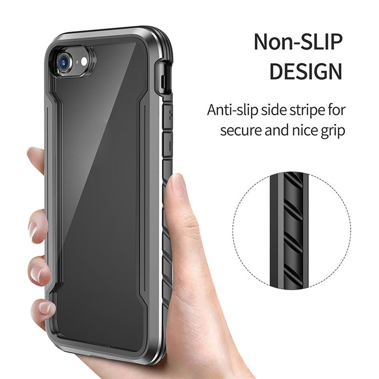 For iPhone SE 2022 / SE 2020 / 8 / 7 Blade Metal Clear PC + TPU Shocproof Protective Case