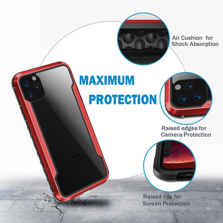 For iPhone 11 Pro Blade Metal Clear PC + TPU Shocproof Protective Case