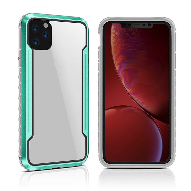 For iPhone 11 Pro Max Blade Metal Clear PC + TPU Shocproof Protective Case