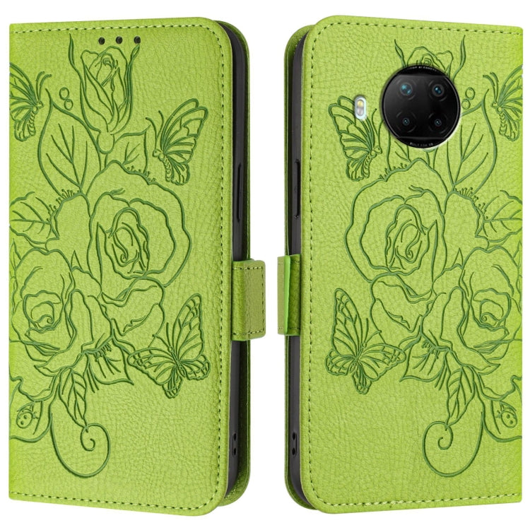 For Xiaomi Mi 10T Lite 5G Embossed Rose RFID Anti-theft Leather Phone Case
