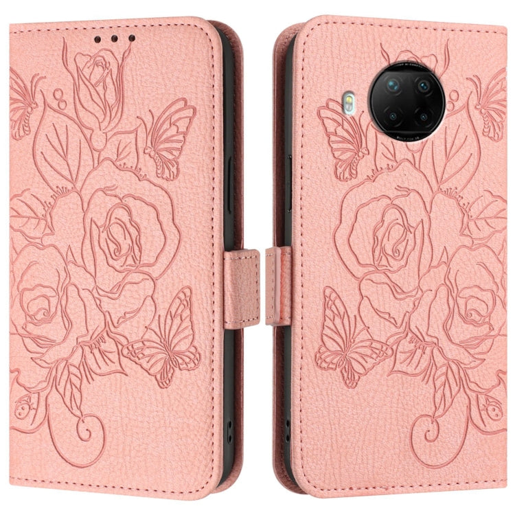 For Xiaomi Mi 10T Lite 5G Embossed Rose RFID Anti-theft Leather Phone Case