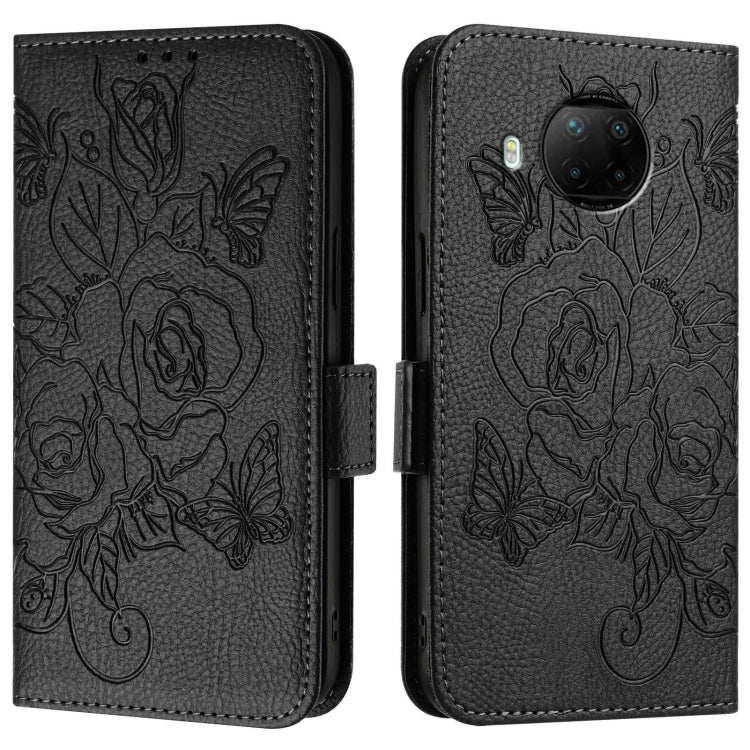 For Xiaomi Mi 10T Lite 5G Embossed Rose RFID Anti-theft Leather Phone Case