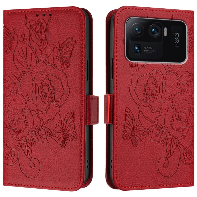 For Xiaomi Mi 11 Ultra Embossed Rose RFID Anti-theft Leather Phone Case