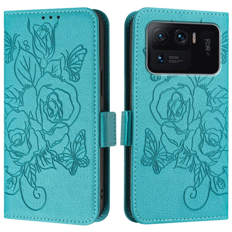 For Xiaomi Mi 11 Ultra Embossed Rose RFID Anti-theft Leather Phone Case