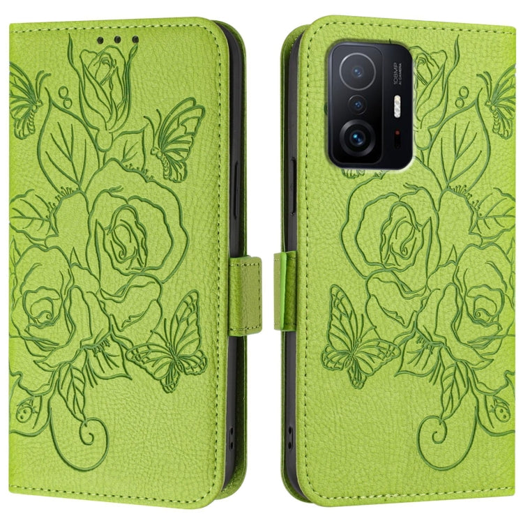 For Xiaomi 11T / 11T Pro Embossed Rose RFID Anti-theft Leather Phone Case