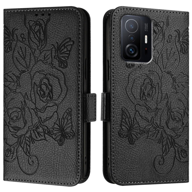 For Xiaomi 11T / 11T Pro Embossed Rose RFID Anti-theft Leather Phone Case