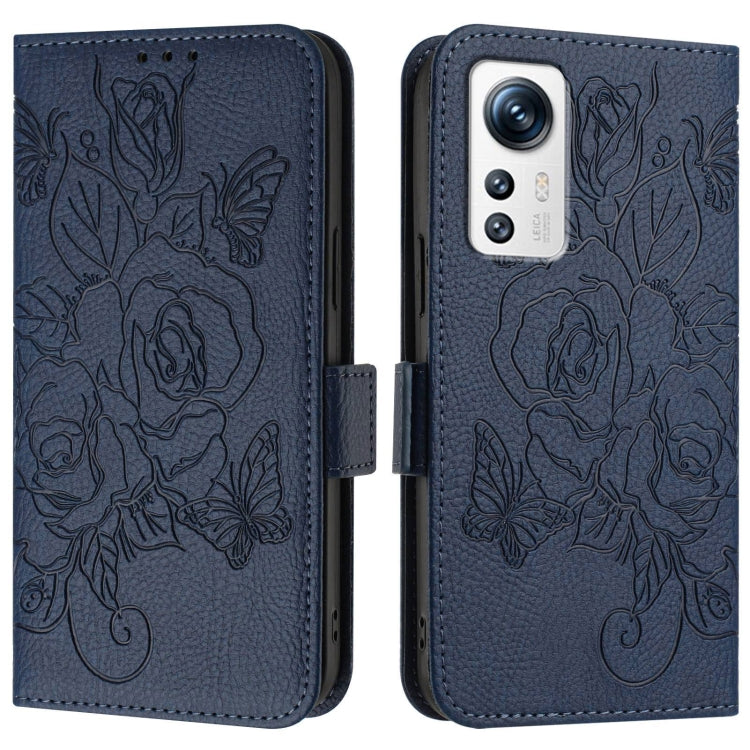 For Xiaomi 12 5G / 12X 5G / 12S 5G Embossed Rose RFID Anti-theft Leather Phone Case