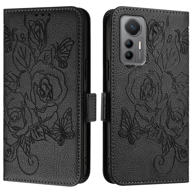 For Xiaomi 12 Lite Embossed Rose RFID Anti-theft Leather Phone Case