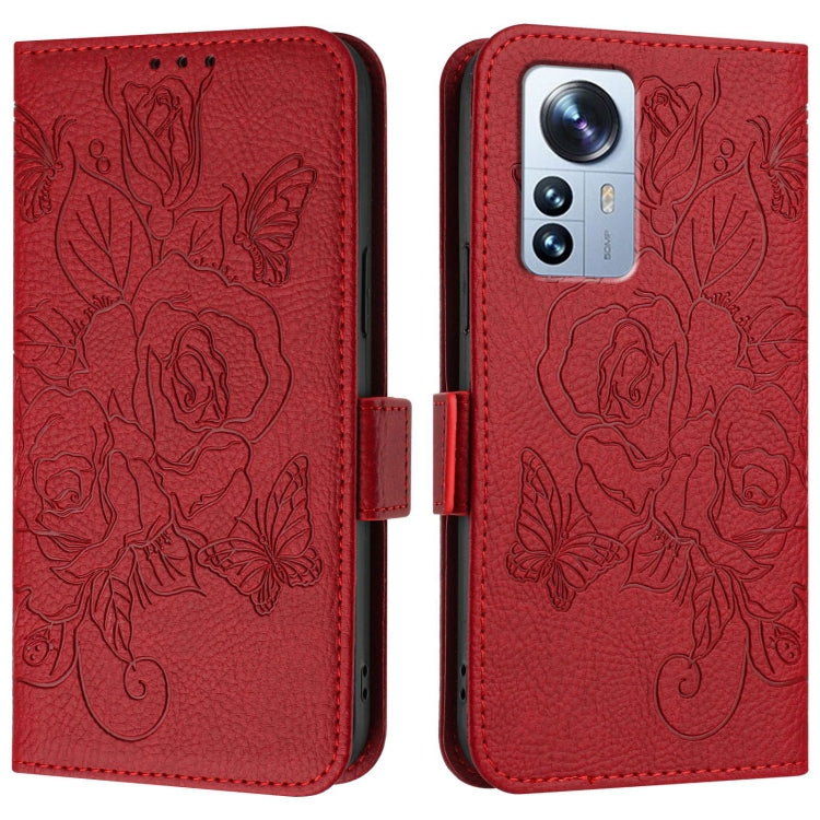 For Xiaomi 12 Pro / 12S Pro Embossed Rose RFID Anti-theft Leather Phone Case