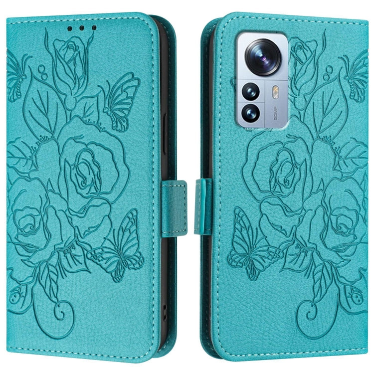 For Xiaomi 12 Pro / 12S Pro Embossed Rose RFID Anti-theft Leather Phone Case
