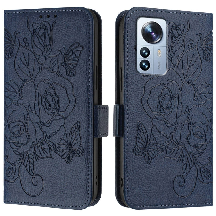 For Xiaomi 12 Pro / 12S Pro Embossed Rose RFID Anti-theft Leather Phone Case