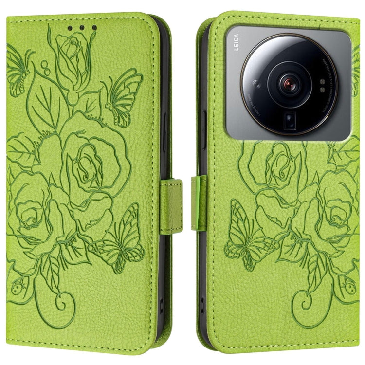 For Xiaomi 12S Ultra Embossed Rose RFID Anti-theft Leather Phone Case