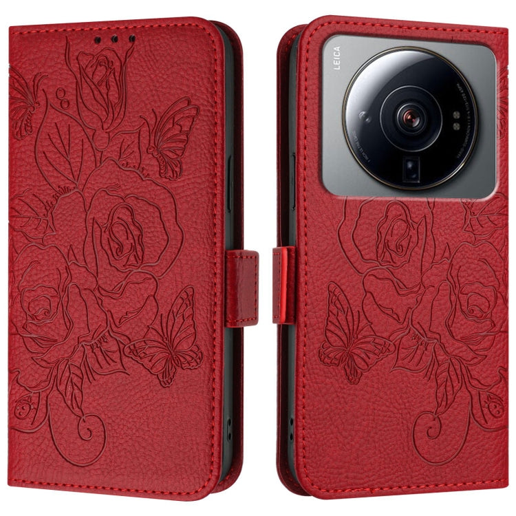For Xiaomi 12S Ultra Embossed Rose RFID Anti-theft Leather Phone Case
