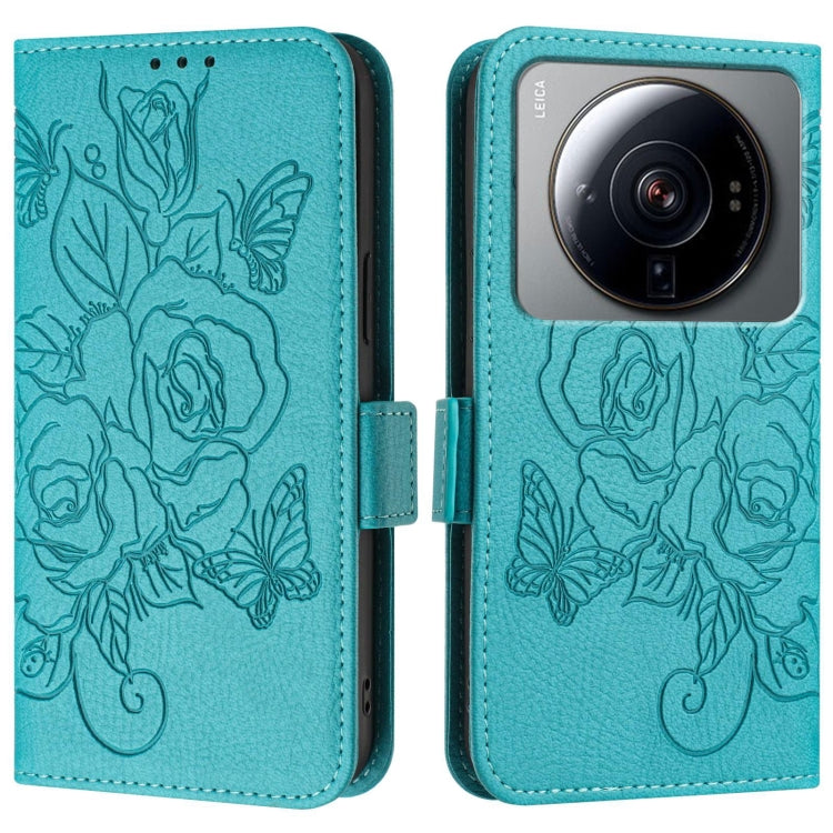 For Xiaomi 12S Ultra Embossed Rose RFID Anti-theft Leather Phone Case