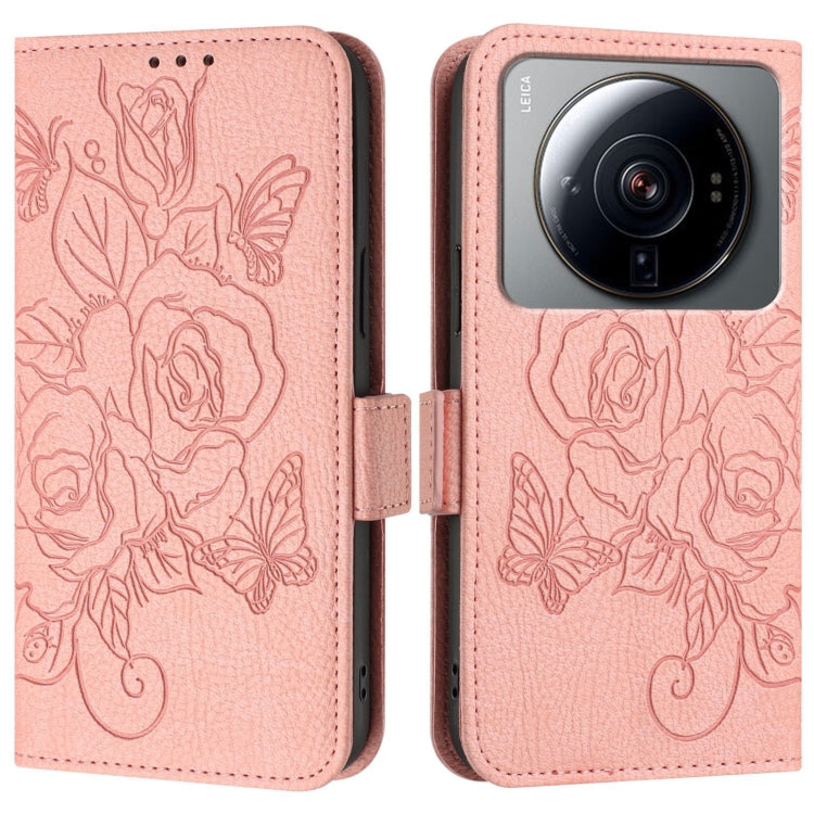 For Xiaomi 12S Ultra Embossed Rose RFID Anti-theft Leather Phone Case