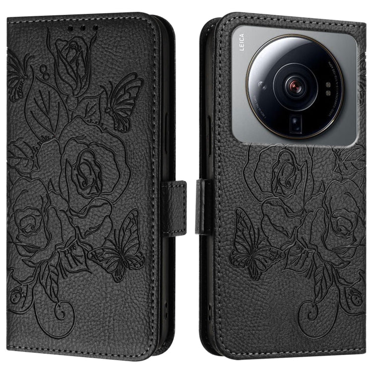For Xiaomi 12S Ultra Embossed Rose RFID Anti-theft Leather Phone Case