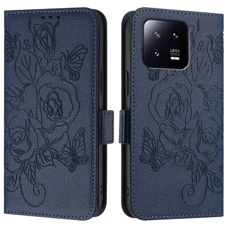 For Xiaomi 13 5G Embossed Rose RFID Anti-theft Leather Phone Case