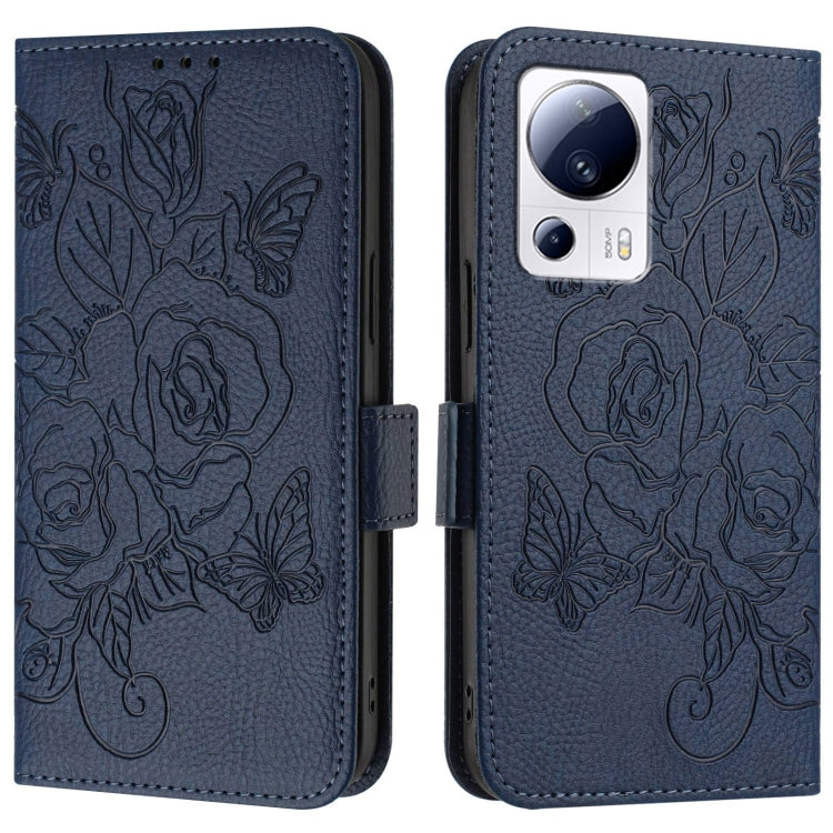 For Xiaomi 13 Lite 5G / Civi 2 Embossed Rose RFID Anti-theft Leather Phone Case