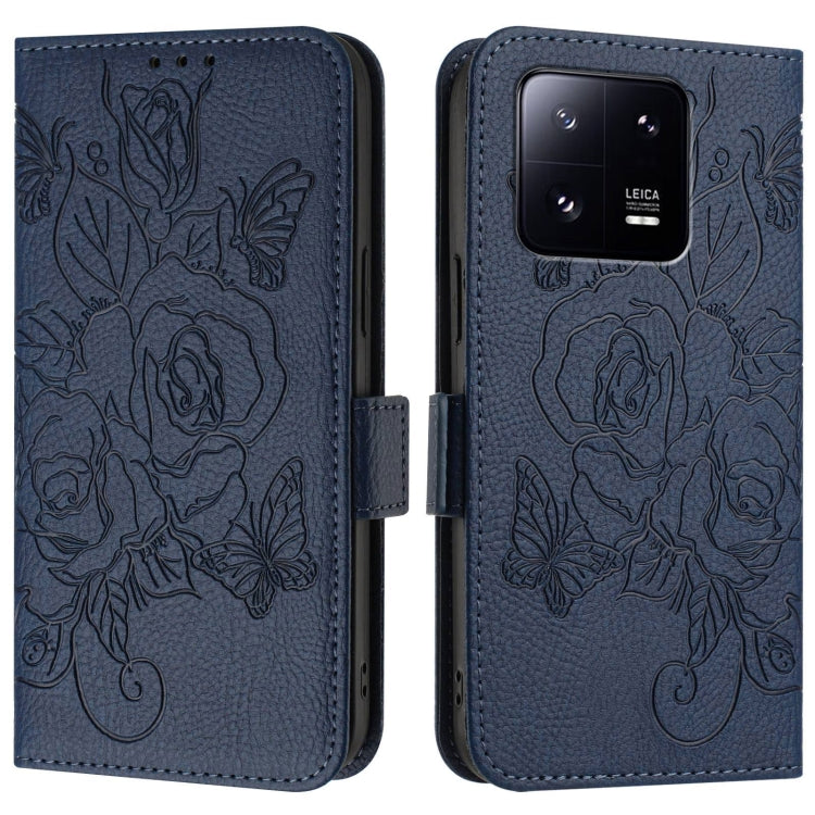 For Xiaomi 13 Pro 5G Embossed Rose RFID Anti-theft Leather Phone Case