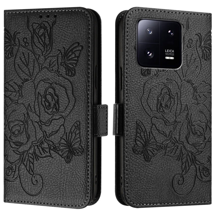 For Xiaomi 13 Pro 5G Embossed Rose RFID Anti-theft Leather Phone Case