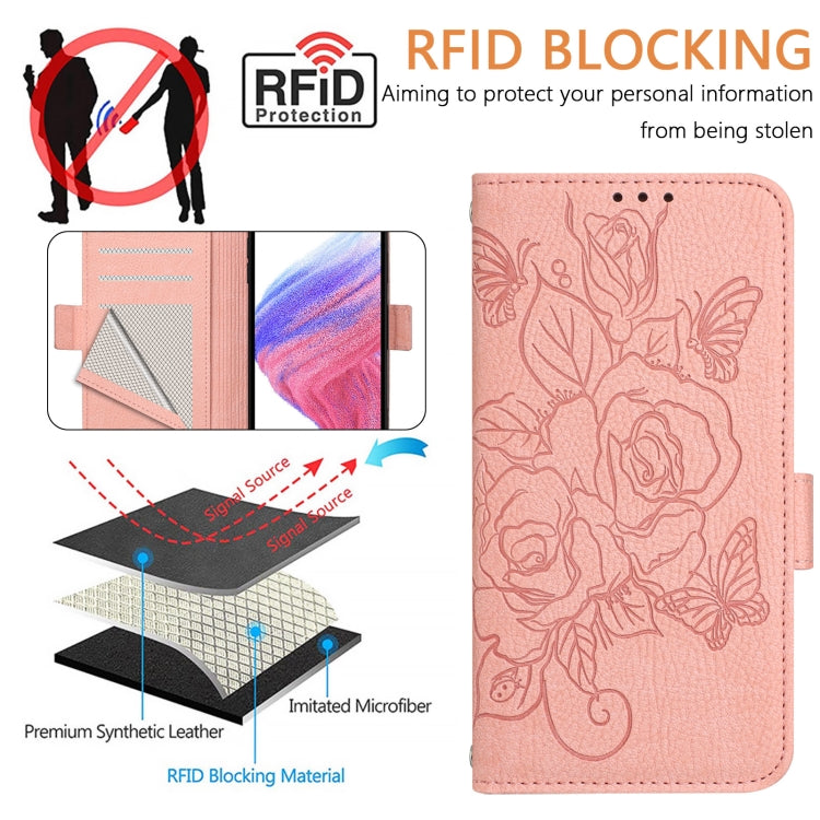 For Xiaomi Mi CC9e / Mi A3 Embossed Rose RFID Anti-theft Leather Phone Case