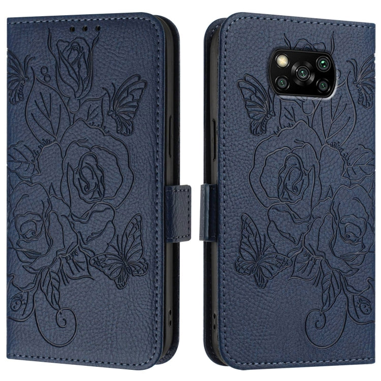 For Xiaomi Poco X3 / X3 NFC / X3 Pro Embossed Rose RFID Anti-theft Leather Phone Case