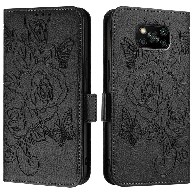 For Xiaomi Poco X3 / X3 NFC / X3 Pro Embossed Rose RFID Anti-theft Leather Phone Case